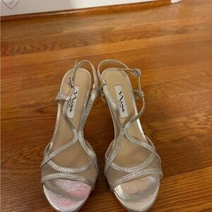 Nina Women's Glittering Silver Heels